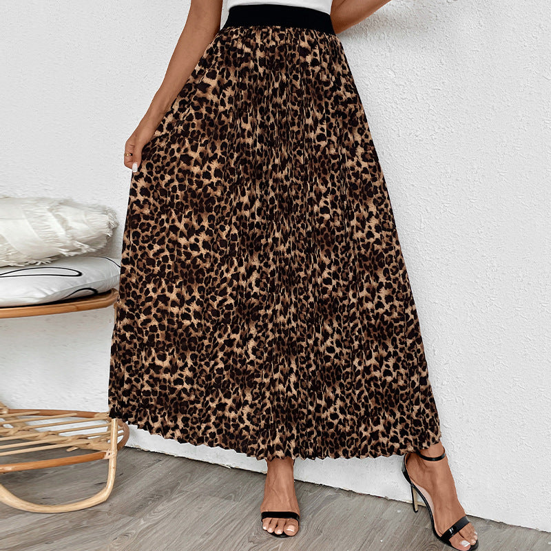 Damer Maxikjol med leopardmönster Mirla-Eva Jonsson