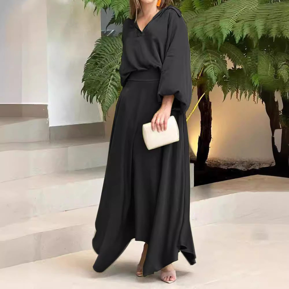 Damer Maxiklänning med Vid Skärning och Eleganta Ärmar Mirla-Eva Jonsson