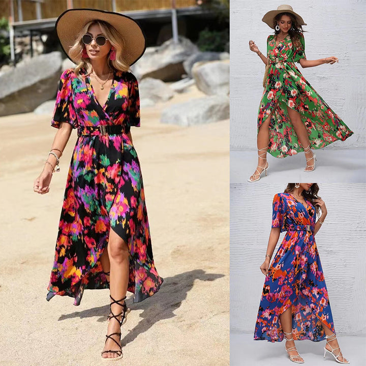 Damer Maxiklänning med elegant draperad stil och raffinerade ärmar Eva Jonsson-Eva Jonsson