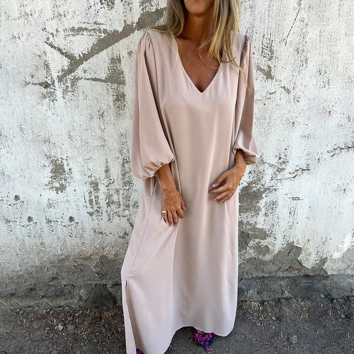 Damer Maxiklänning med eleganta puffärmar Eva Jonsson-Eva Jonsson