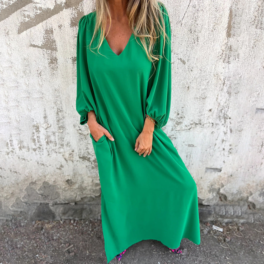 Damer Maxiklänning med eleganta puffärmar Eva Jonsson-Eva Jonsson