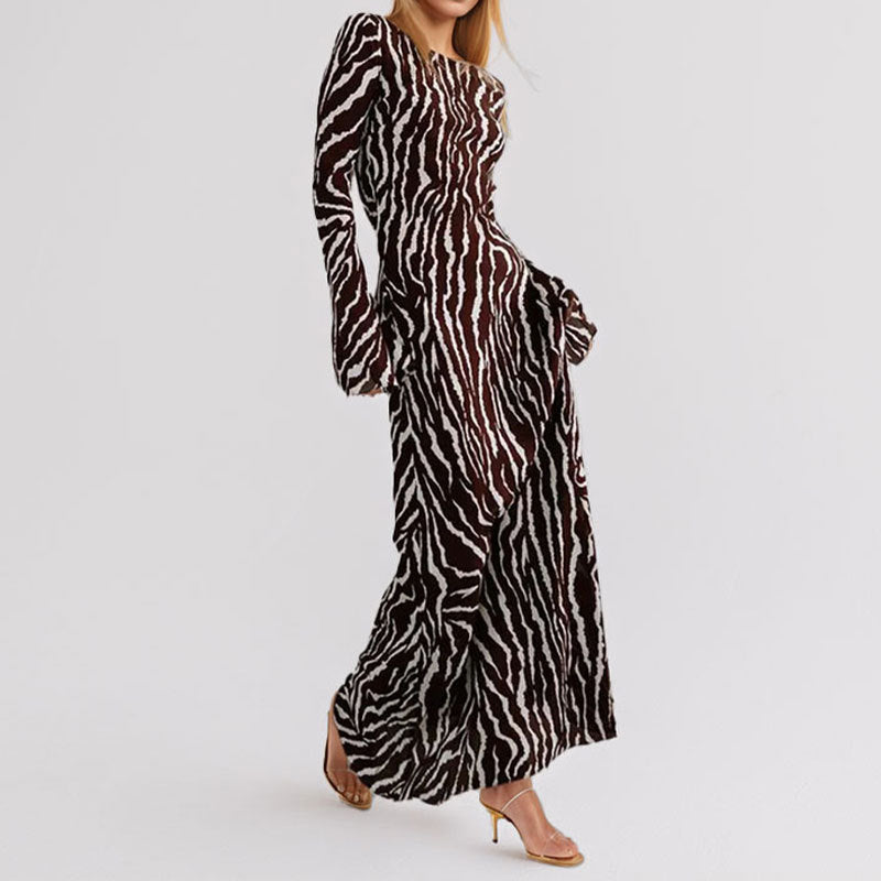 Damer Maxiklänning med en modern zebraprint och asymmetrisk skärning Mirla-Eva Jonsson