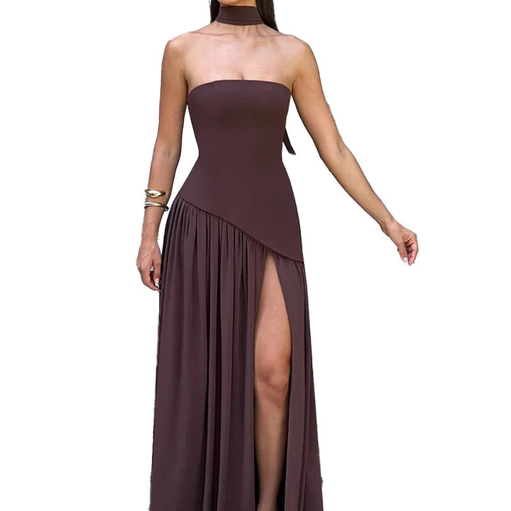 Damer Maxiklänning med strapless överdel och hög slits Mirla-Eva Jonsson