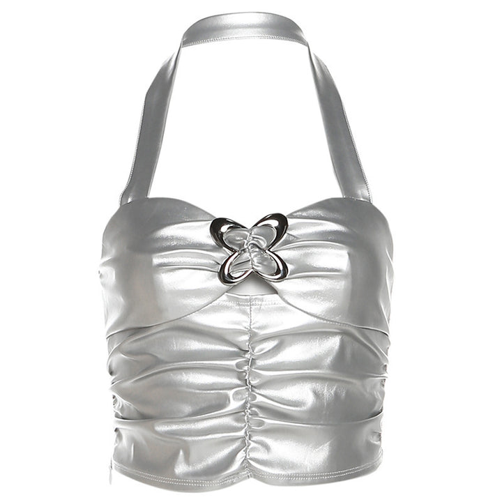 Damer Metallic Crop Top Mirla-Eva Jonsson