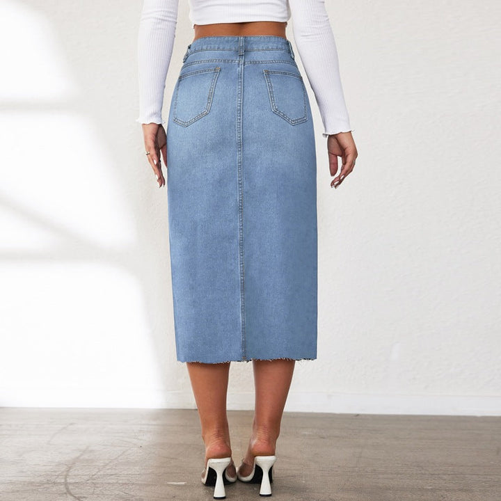 Damer Midi Jeanskjol med Sidospalt Mirla-Eva Jonsson