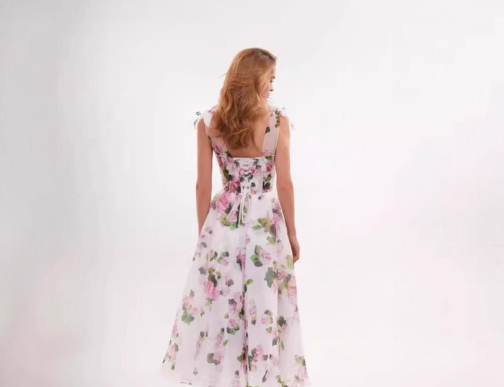 Damer Midi-klänning med Blommigt Tryck och Justerbara Remmar Mirla-Eva Jonsson