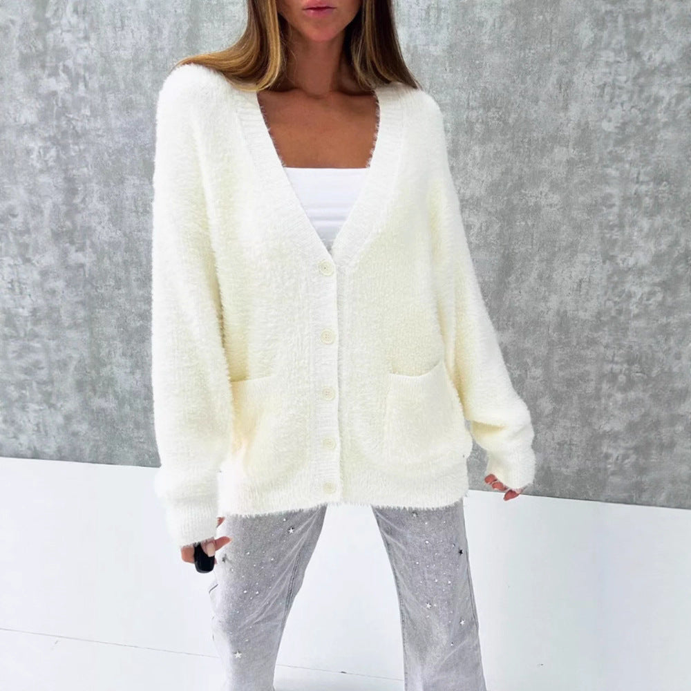 Damer Mjuk Button-Down Cardigan med lös passform Mirla-Eva Jonsson
