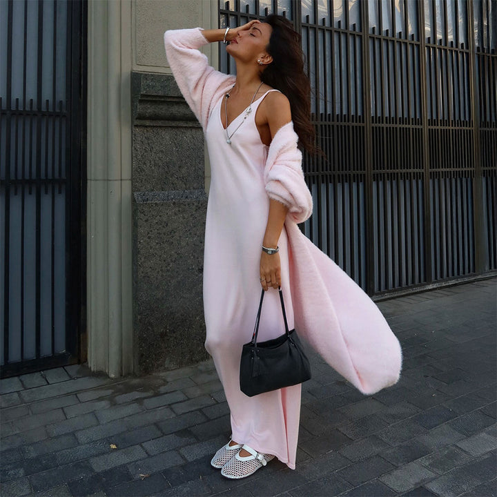 Damer Mjuk och bekväm lång cardigan med vida ärmar Mirla-Eva Jonsson