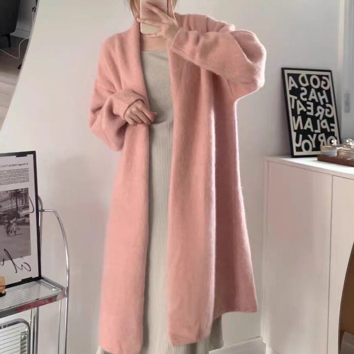 Damer Mjuk stickad cardigan med öppen front och avslappnad passform Mirla-Eva Jonsson