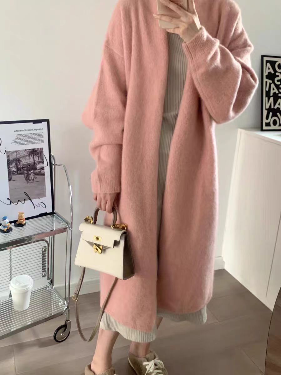 Damer Mjuk stickad cardigan med öppen front och avslappnad passform Mirla-Eva Jonsson
