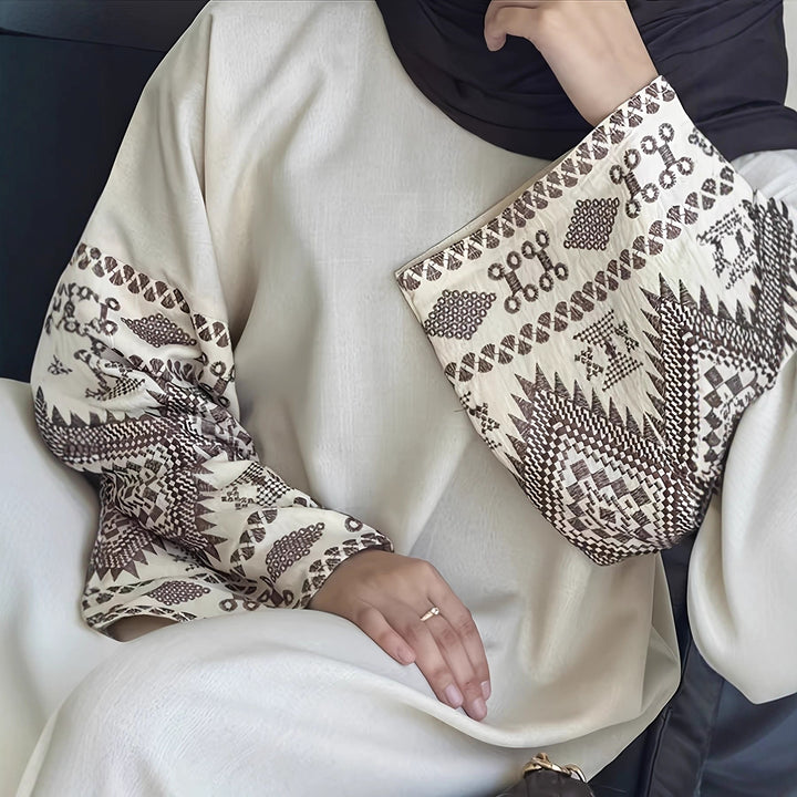 Damer Mode Abaya-klänning med påkostade manschetter Mirla-Eva Jonsson
