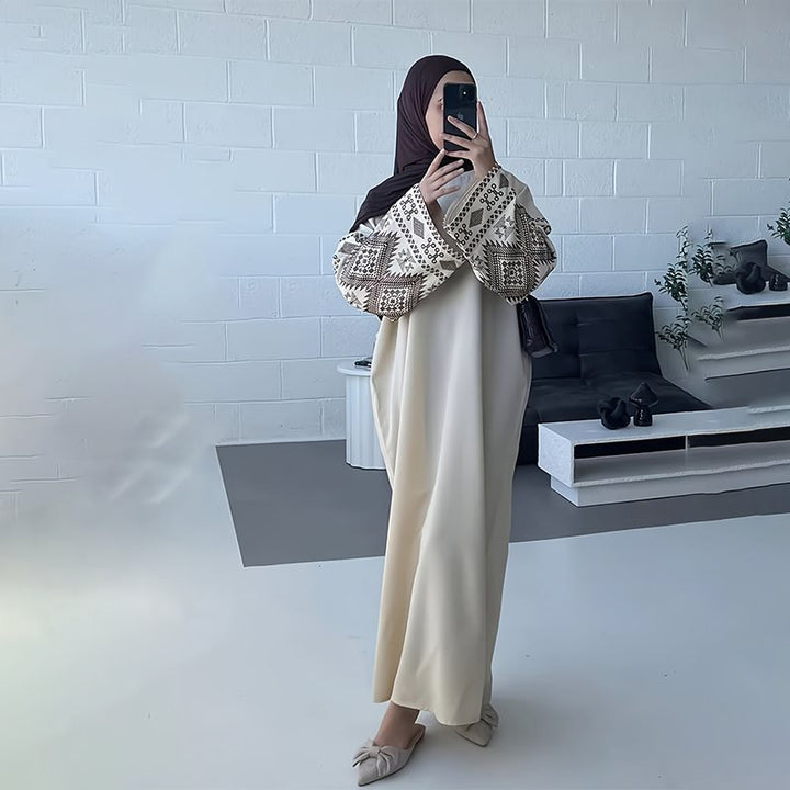 Damer Mode Abaya-klänning med påkostade manschetter Mirla-Eva Jonsson