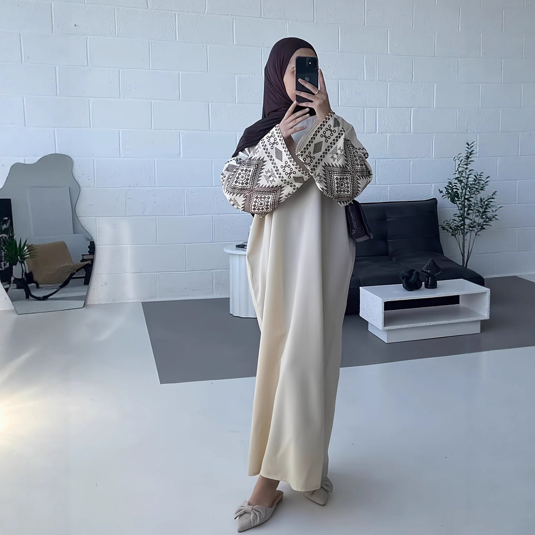 Damer Mode Abaya-klänning med påkostade manschetter Mirla-Eva Jonsson