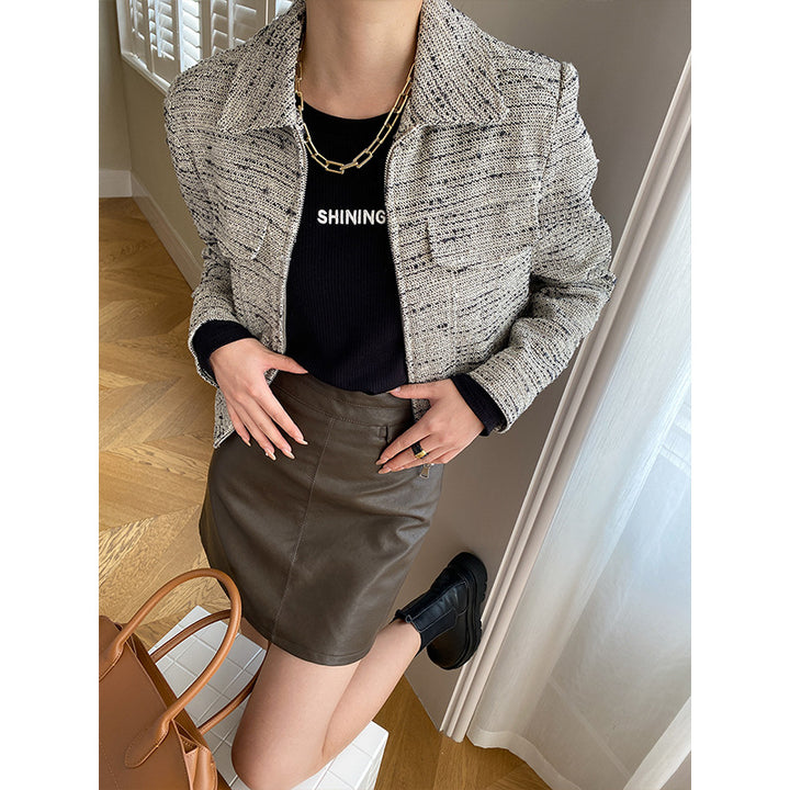 Damer Mode Boucle Jacka med Chesterfield Krage Mirla-Eva Jonsson