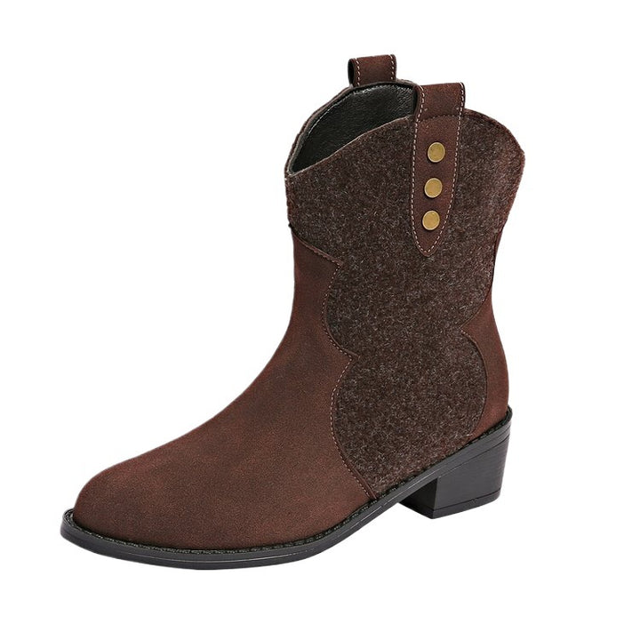Damer Mode Cowboy-kängor med smakfulla detaljer och robust klack Mirla-Eva Jonsson