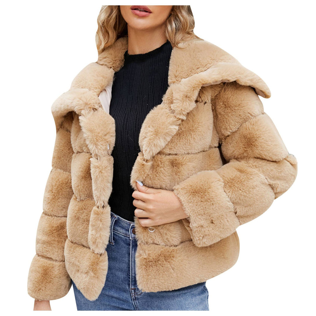 Damer Mode Hoodiejacka i konstpäls med strukturerad design Eva Jonsson-Eva Jonsson