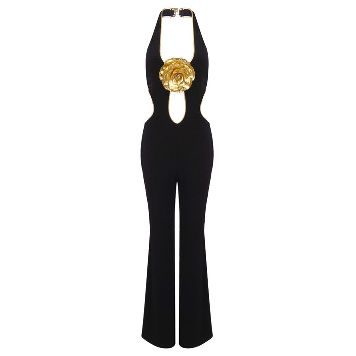 Damer Mode Jumpsuit med djup uringning och dekorativ detalj Mirla-Eva Jonsson