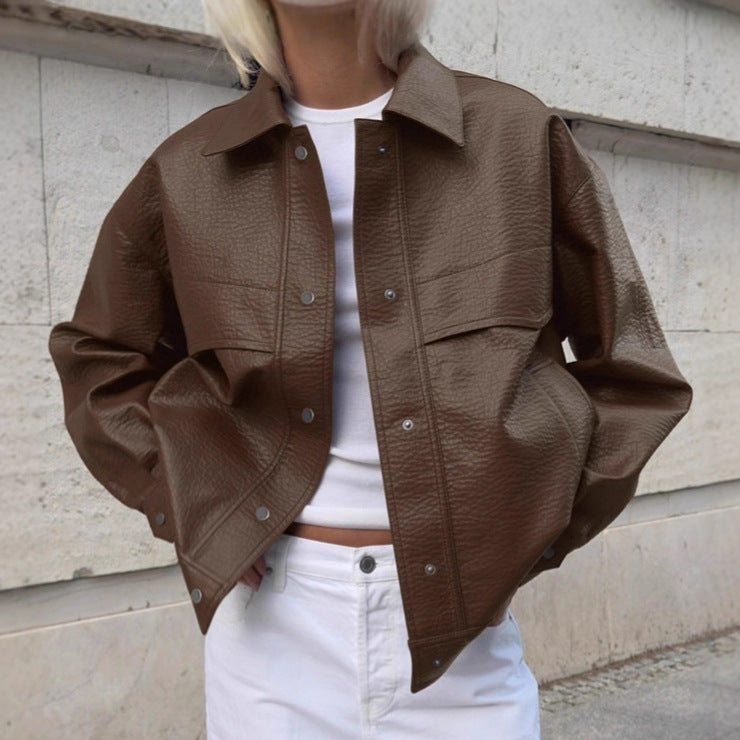 Damer Mode Konstläderjacka i avslappnad Oversized-snitt Mirla-Eva Jonsson