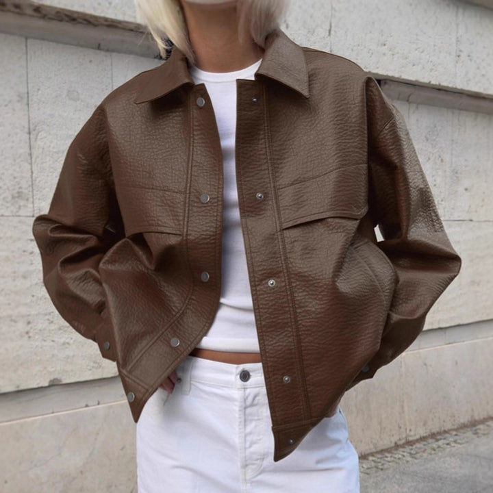 Damer Mode Konstläderjacka i avslappnad Oversized-snitt Mirla-Eva Jonsson