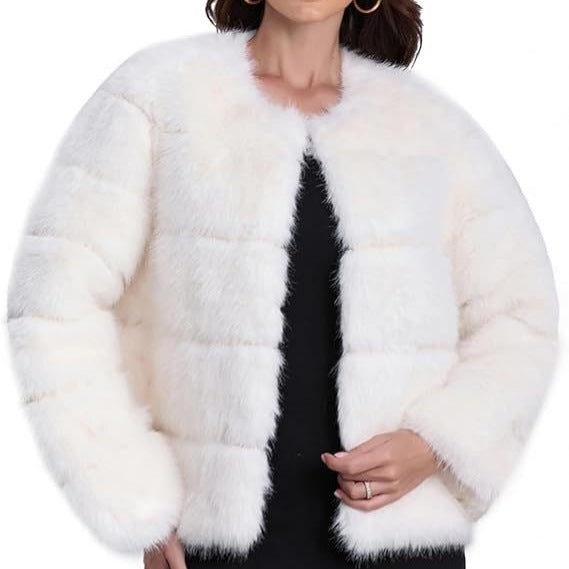 Damer Mode Konstpälsjacka med strukturerad design Mirla-Eva Jonsson