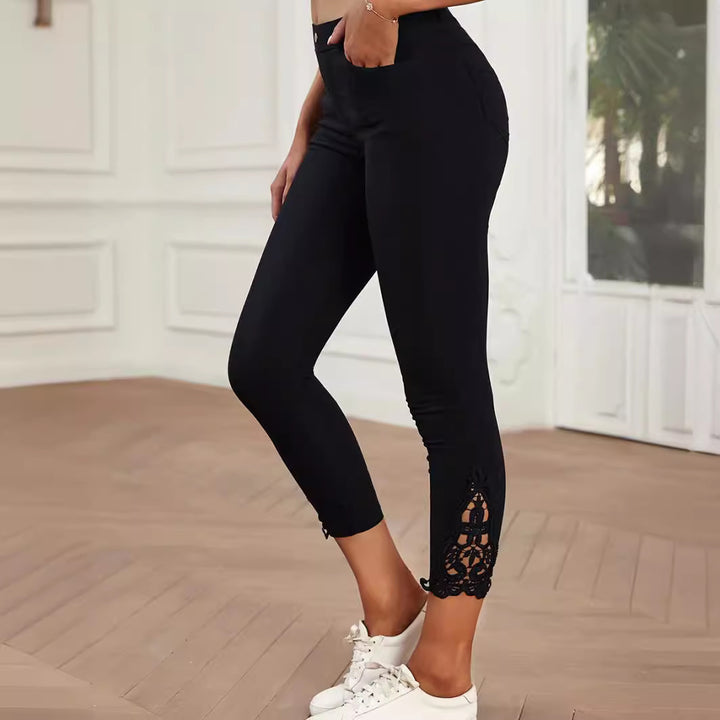 Damer Mode Leggings med spetsdekor Mirla-Eva Jonsson
