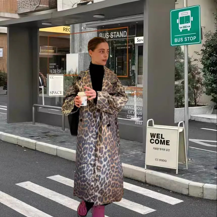 Damer Mode Leo-mönstrad Trenchjacka Eva Jonsson-Eva Jonsson