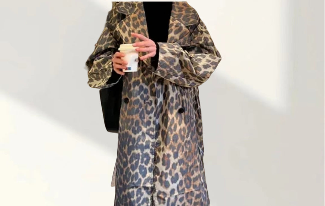 Damer Mode Leo-mönstrad Trenchjacka Eva Jonsson-Eva Jonsson