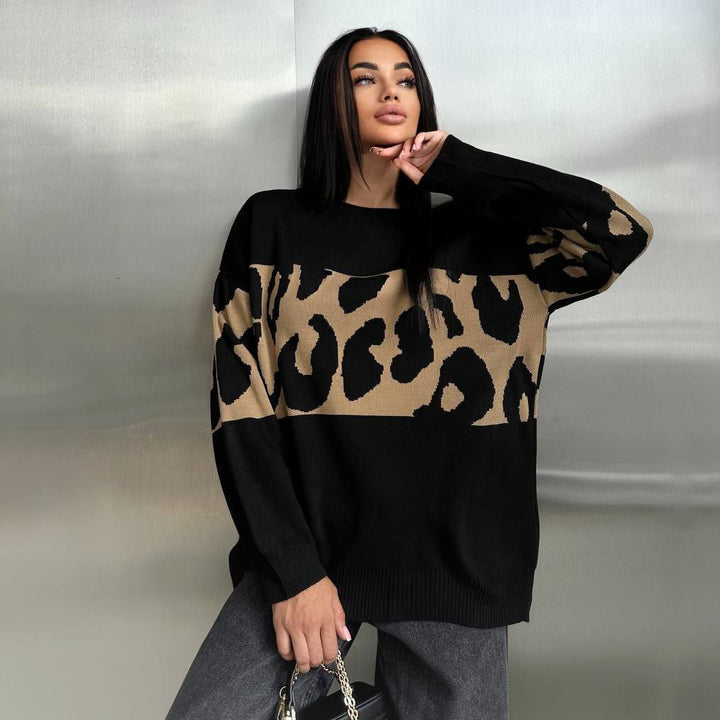 Damer Mode Leopardmönster Tröja Mirla-Eva Jonsson