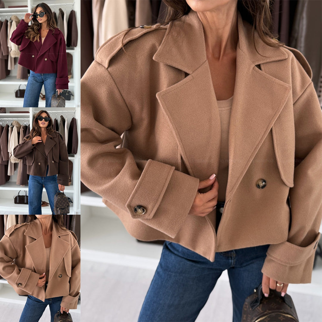 Damer Mode Oversized Jacka med Reverskrage och stora knappar Eva Jonsson-Eva Jonsson