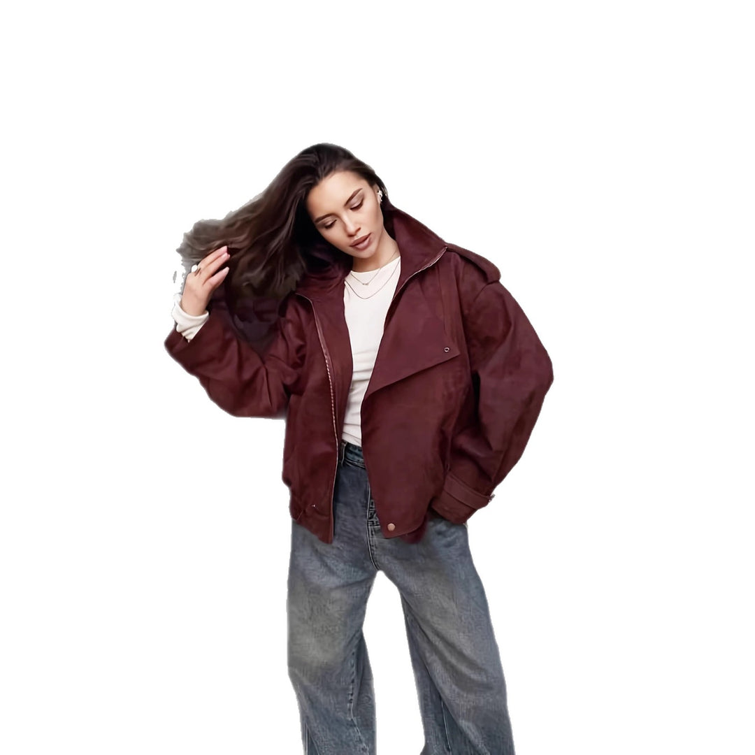 Damer Mode Oversized-jacka med hög krage och asymmetrisk skärning Mirla-Eva Jonsson