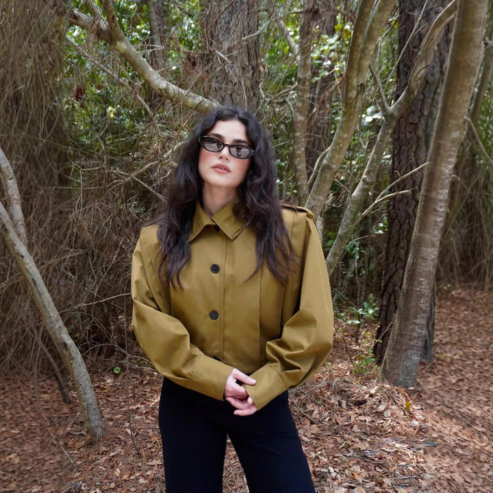 Damer Mode Oversized-jacka med strukturerade ärmar och knappdetalj Mirla-Eva Jonsson