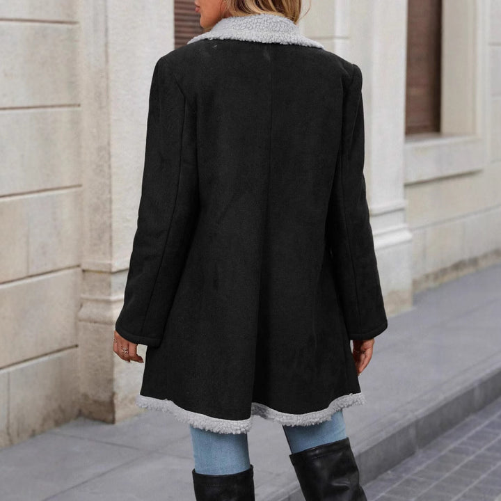 Damer Mode Oversized-jacka med teddyfoder och dubbel knapplist Eva Jonsson-Eva Jonsson