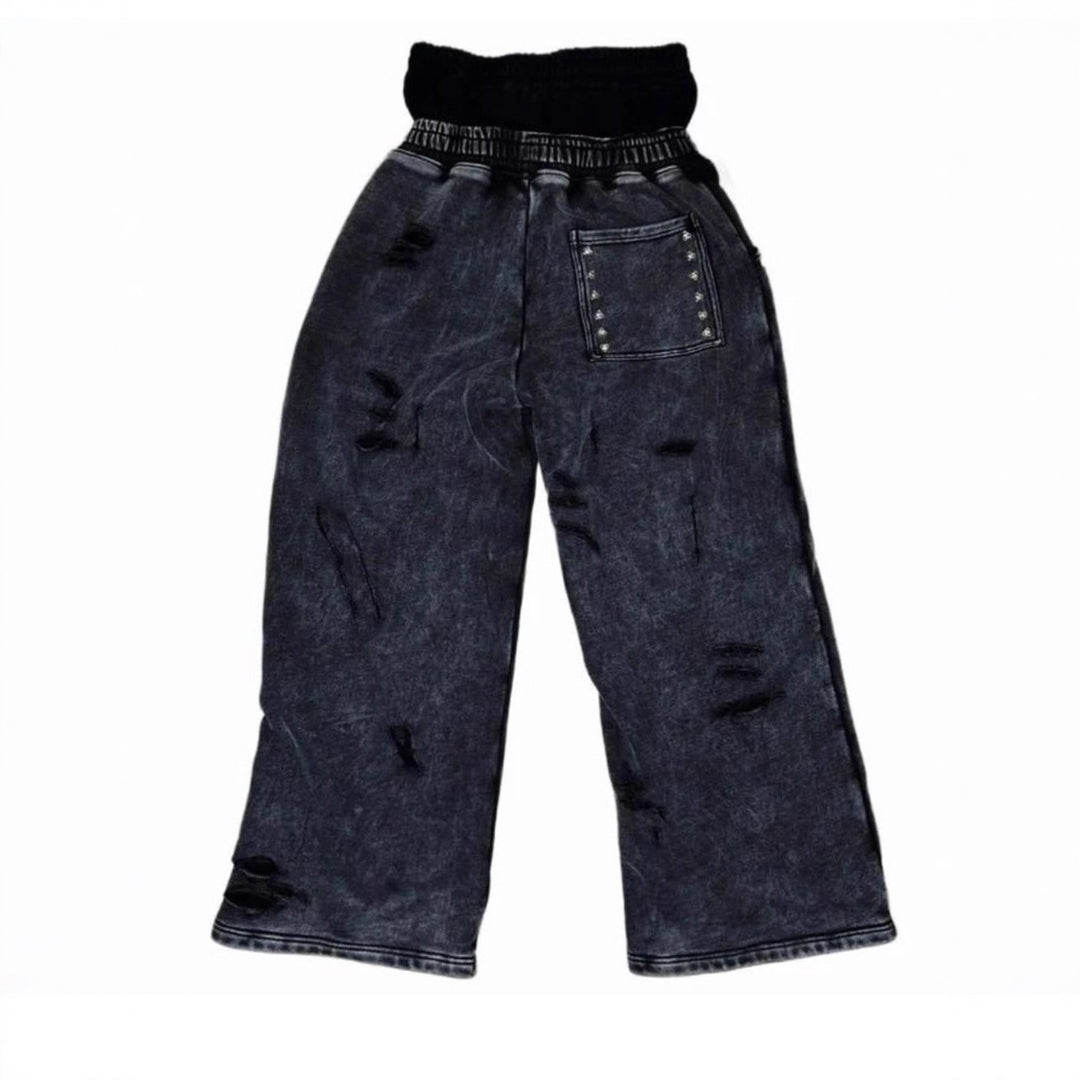 Damer Mode Relaxed-Fit Cargo-byxa med elastisk midja och nitar Mirla-Eva Jonsson