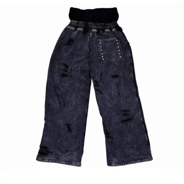 Damer Mode Relaxed-Fit Cargo-byxa med elastisk midja och nitar Mirla-Eva Jonsson