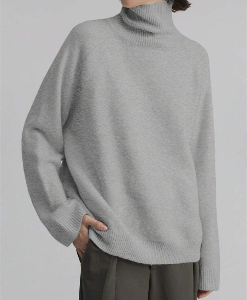 Damer Mode Rullkragepullover med Oversized-passform och fin struktur Eva Jonsson-Eva Jonsson