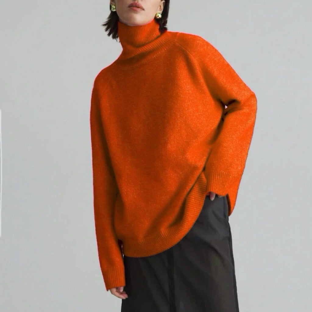 Damer Mode Rullkragepullover med Oversized-passform och fin struktur Eva Jonsson-Eva Jonsson