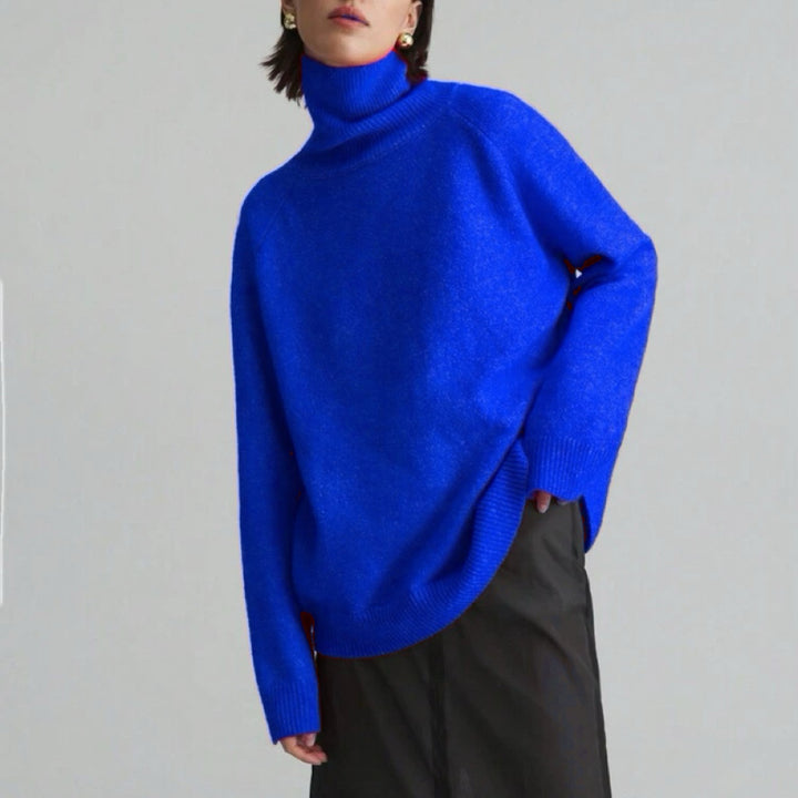 Damer Mode Rullkragepullover med Oversized-passform och fin struktur Eva Jonsson-Eva Jonsson