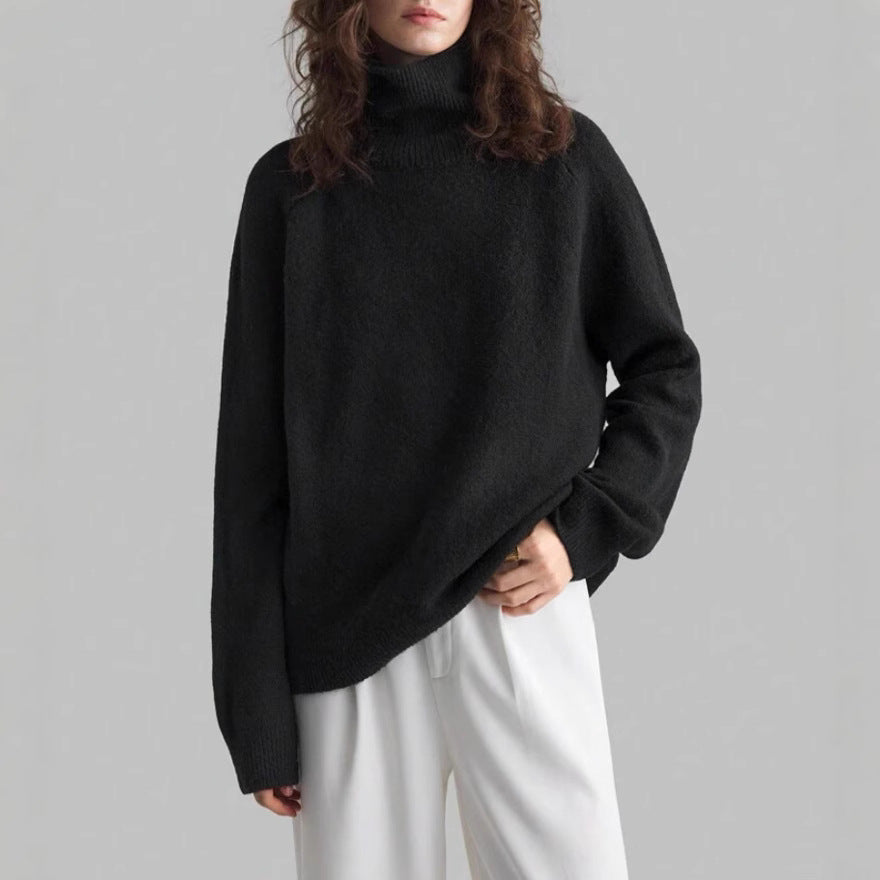 Damer Mode Rullkragepullover med Oversized-passform och fin struktur Eva Jonsson-Eva Jonsson