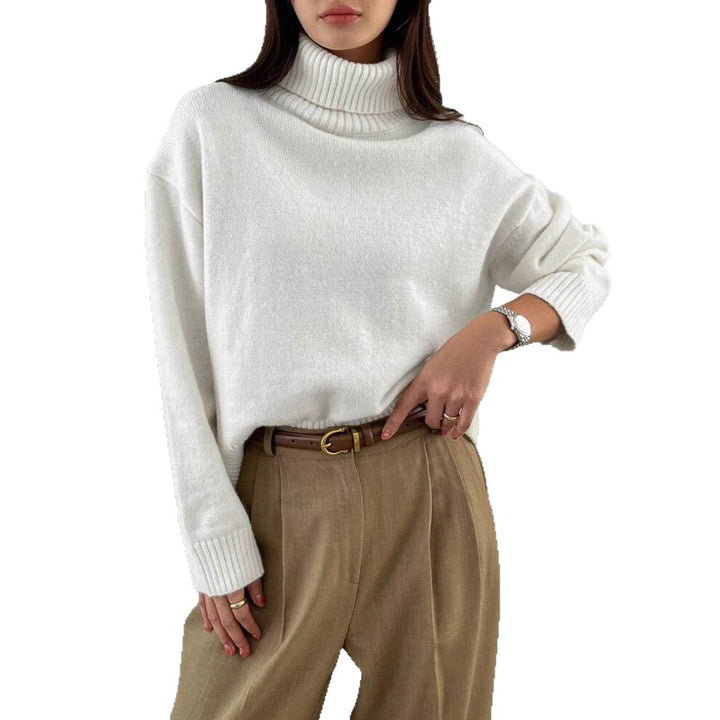 Damer Mode Rullkragepullover med Oversized-passform och fin struktur Eva Jonsson-Eva Jonsson