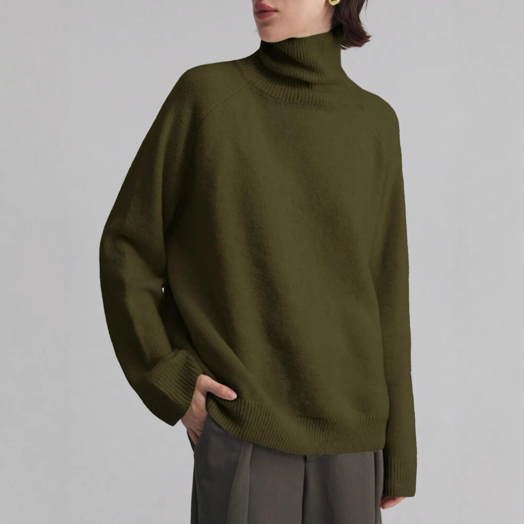 Damer Mode Rullkragepullover med Oversized-passform och fin struktur Eva Jonsson-Eva Jonsson