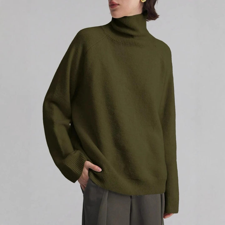 Damer Mode Rullkragepullover med Oversized-passform och fin struktur Eva Jonsson-Eva Jonsson