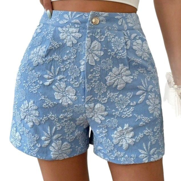 Damer Mode Shorts med blommönster Mirla-Eva Jonsson