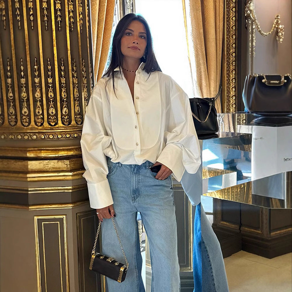 Damer Mode Skjorta Blus med Voluminösa Ärmar Mirla-Eva Jonsson