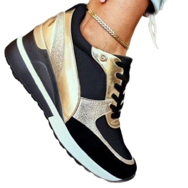 Damer Mode Sneakers med Elegant Metallic Detalj och Sportig Sula Mirla-Eva Jonsson