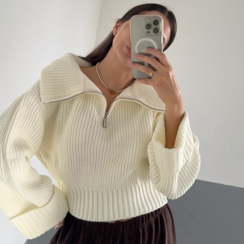 Damer Mode Stickad Tröja med Hög Krage Mirla-Eva Jonsson