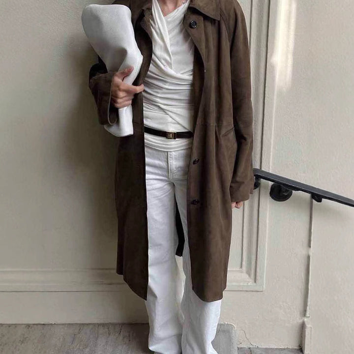 Damer Mode Trenchcoat Jacka med avslappnad passform och praktiska fickor Eva Jonsson-Eva Jonsson