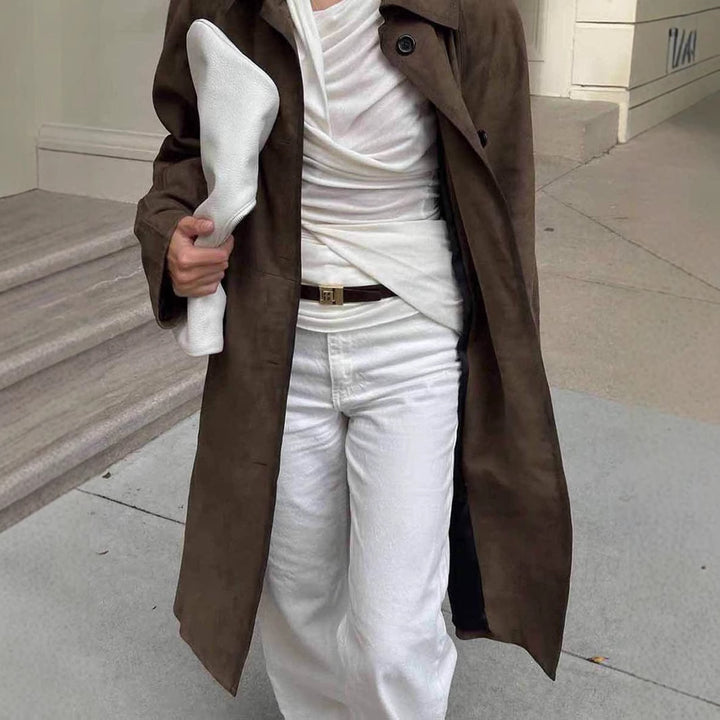 Damer Mode Trenchcoat Jacka med avslappnad passform och praktiska fickor Eva Jonsson-Eva Jonsson