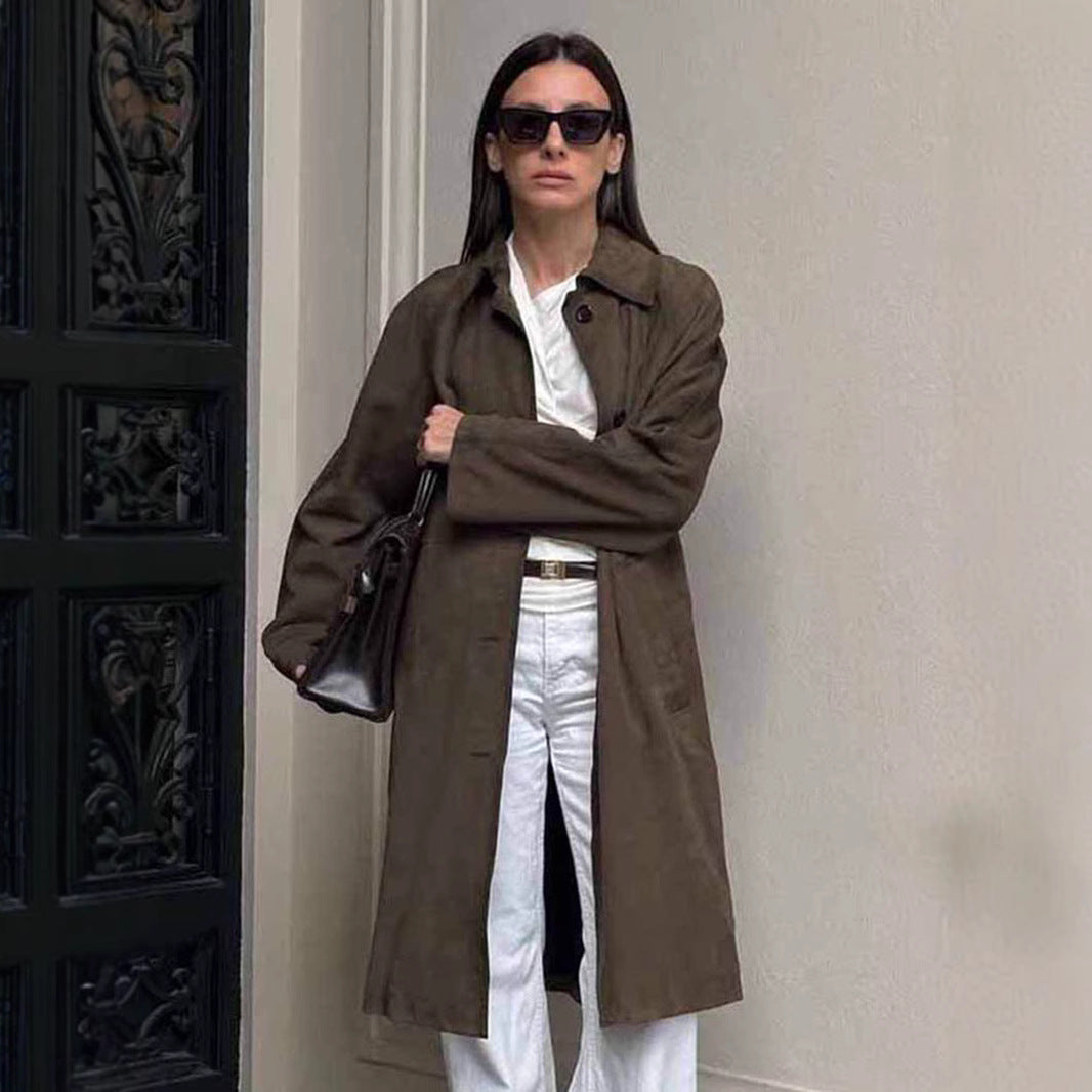 Damer Mode Trenchcoat Jacka med avslappnad passform och praktiska fickor Eva Jonsson-Eva Jonsson