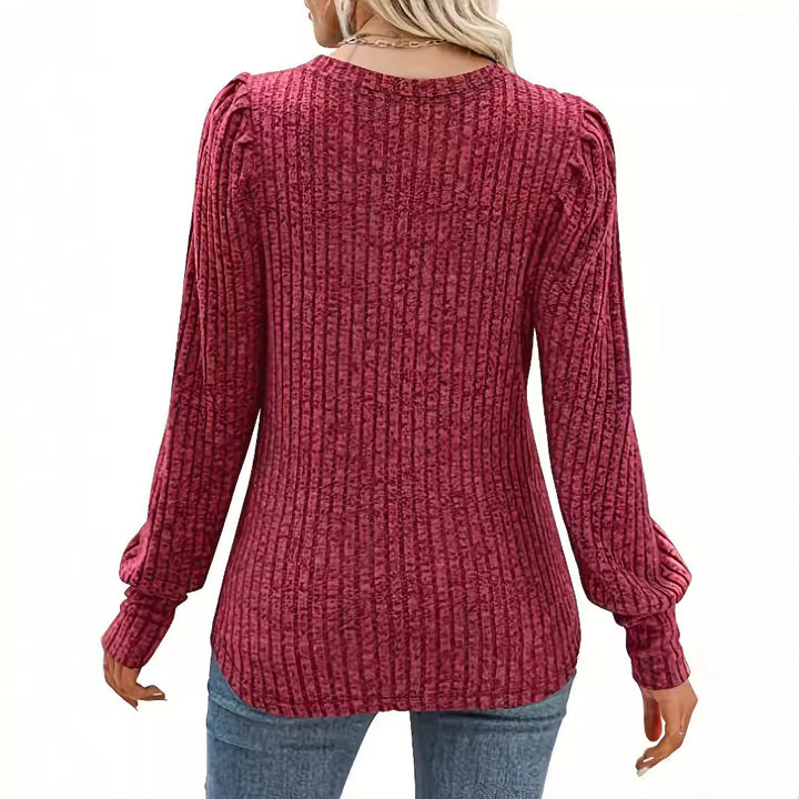 Damer Mode Tröja med strukturerade ärmar och ribbat mönster Mirla-Eva Jonsson