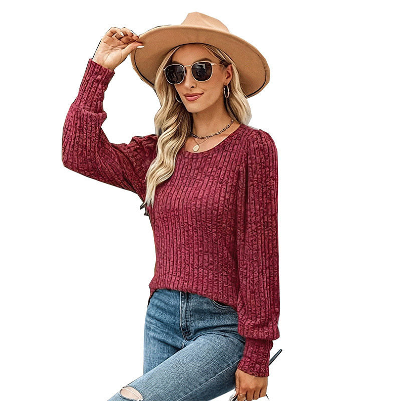 Damer Mode Tröja med strukturerade ärmar och ribbat mönster Mirla-Eva Jonsson